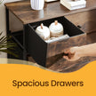 5-Drawer Fabric Dresser – Fabric and Wood – Rustic Brown and Black – Industrial Style Organiser Unit