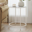 Round Side Table – Tempered Glass – Clear – Modern Design with Metal Frame