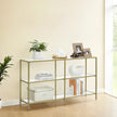 Console Table – Metal and Tempered Glass – Gold – 3-Tier Modern Design