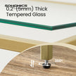 Console Table – Metal and Tempered Glass – Gold – 3-Tier Modern Design