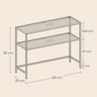 Console Table – Tempered Glass – Gold – Modern Design with Metal Frame and 2 Shelves