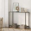 Console Table – Tempered Glass – Gold – Sturdy Metal Frame with Adjustable Feet
