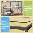 Console Table – Tempered Glass – Black – 3-Tier Design for Hallway and Living Room
