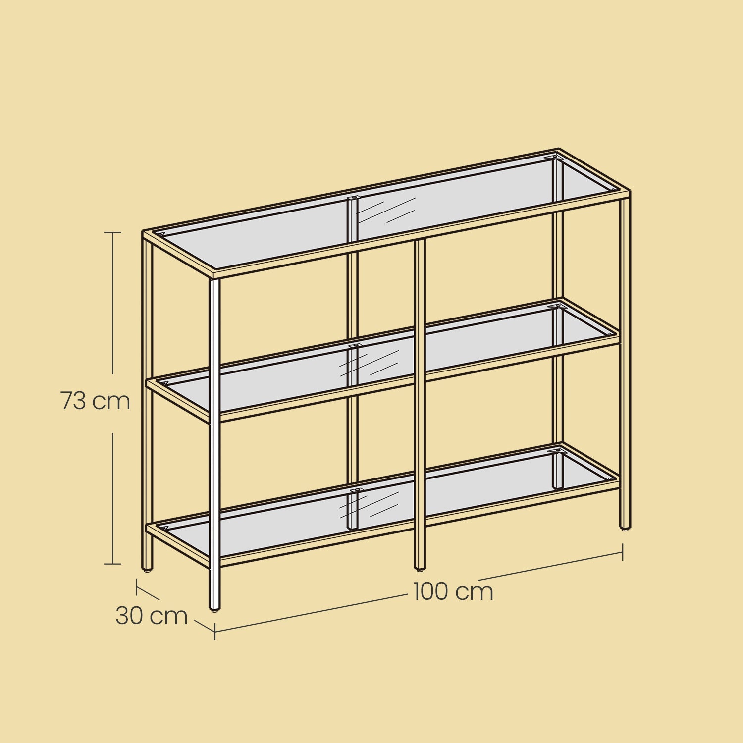 Console Table – Tempered Glass – Black – 3-Tier Design for Hallway and Living Room