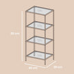 4-Tier Bookshelf – Tempered Glass – Clear – Easy Assembly for Bedroom and Bathroom