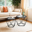 Round Coffee Table Set – Steel – Modern – Removable Tabletop