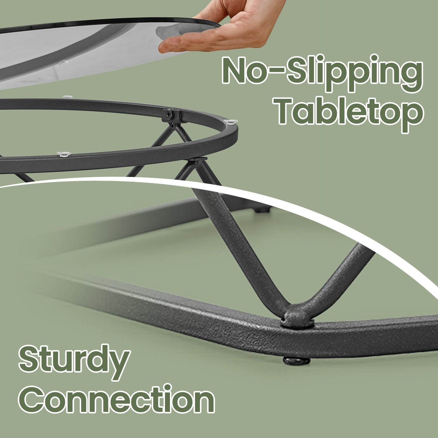 Round Coffee Table Set – Steel – Modern – Removable Tabletop