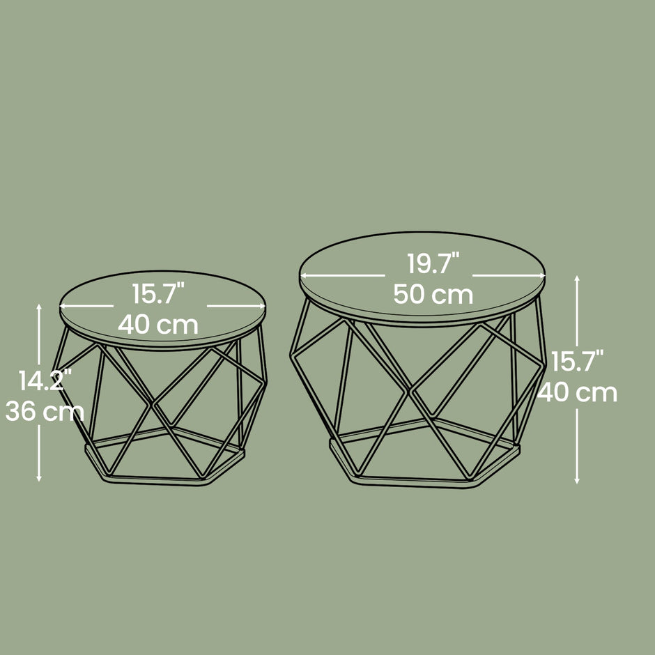 Round Coffee Table Set – Steel – Modern – Removable Tabletop