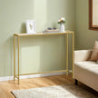 Console Table – Tempered Glass – Gold – Modern Design with Adjustable Feet