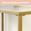 Console Table – Tempered Glass – Gold – Modern Design with Adjustable Feet