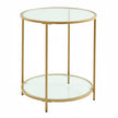 Round End Table – Tempered Glass – Gold – Robust Metal Frame