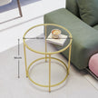 Round End Table – Tempered Glass – Gold – Robust Metal Frame
