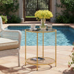 Round End Table – Tempered Glass – Gold – Robust Metal Frame