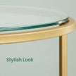 Round End Table – Tempered Glass – Gold – Robust Metal Frame