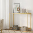 Modern Console Table – Tempered Glass – Gold – Sturdy Metal Frame with Adjustable Feet