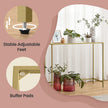 Modern Console Table – Tempered Glass – Gold – Sturdy Metal Frame with Adjustable Feet