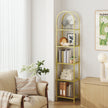 5-Tier Storage Rack – Tempered Glass – Clear – Arched Design with Steel Frame