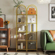 5-Tier Storage Rack – Tempered Glass – Clear – Arched Design with Steel Frame