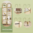 5-Tier Storage Rack – Tempered Glass – Clear – Arched Design with Steel Frame