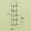 5-Tier Storage Rack – Tempered Glass – Clear – Arched Design with Steel Frame