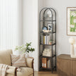 5-Tier Storage Rack – Tempered Glass – Clear – Arched Design with Steel Frame