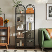 5-Tier Storage Rack – Tempered Glass – Clear – Arched Design with Steel Frame