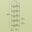 5-Tier Storage Rack – Tempered Glass – Clear – Arched Design with Steel Frame