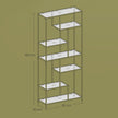 Tall Bookcase – Tempered Glass and Steel – Black – 6-Tier Shelving Unit for Living Room and Study