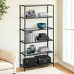 6-Tier Bookshelf – Tempered Glass – Clear – Easy Assembly Storage Rack
