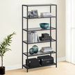 6-Tier Bookshelf – Tempered Glass – Clear – Easy Assembly Storage Rack