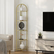 5-Tier Corner Shelf – Glass – Golden – Versatile Free Standing Storage Unit