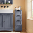 Bathroom Floor Storage Cabinet – Wood – Laurel Green – Freestanding Unit with 4 Drawers