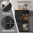 Bathroom Floor Storage Cabinet – Wood – Cloud White – Freestanding with 4 Drawers and 1 Door