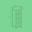 Freestanding Storage Cabinet – Wooden – White – Slim Design with 4 Drawers