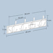 Wall Mounted Coat Rack – Metal – White – 4 Tri-Hooks for Entryway, Bathroom, Closet