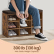 Shoe Bench – Wood – Neutral Color – Padded Seat with 9 Adjustable Compartments
