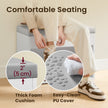 Shoe Storage Bench – Wood – Cloud White – Cushion Top and 3 Storage Compartments