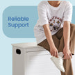 Shoe Bench – Wood – White – Flip-Up Door with Adjustable Interior Shelf and Side Handles