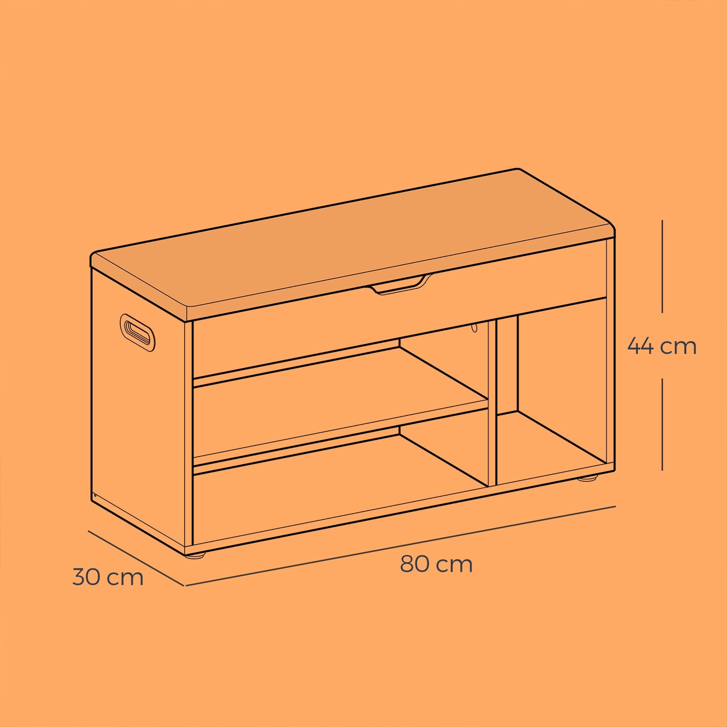 Entryway Storage Bench – Wood – Brown – Hidden Compartments with Padded Seat and Shoe Organiser