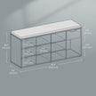 Storage Bench – Engineered Wood – White and Gray – Cushion Seat with Drawer and Open Compartments