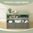 Toy Storage Organizer – Wood – Laurel Green – Mobile with 3 Drawers