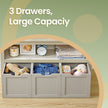 Toy Storage Cabinet – Engineered Wood – Laurel Green – Mobile with 3 Drawers