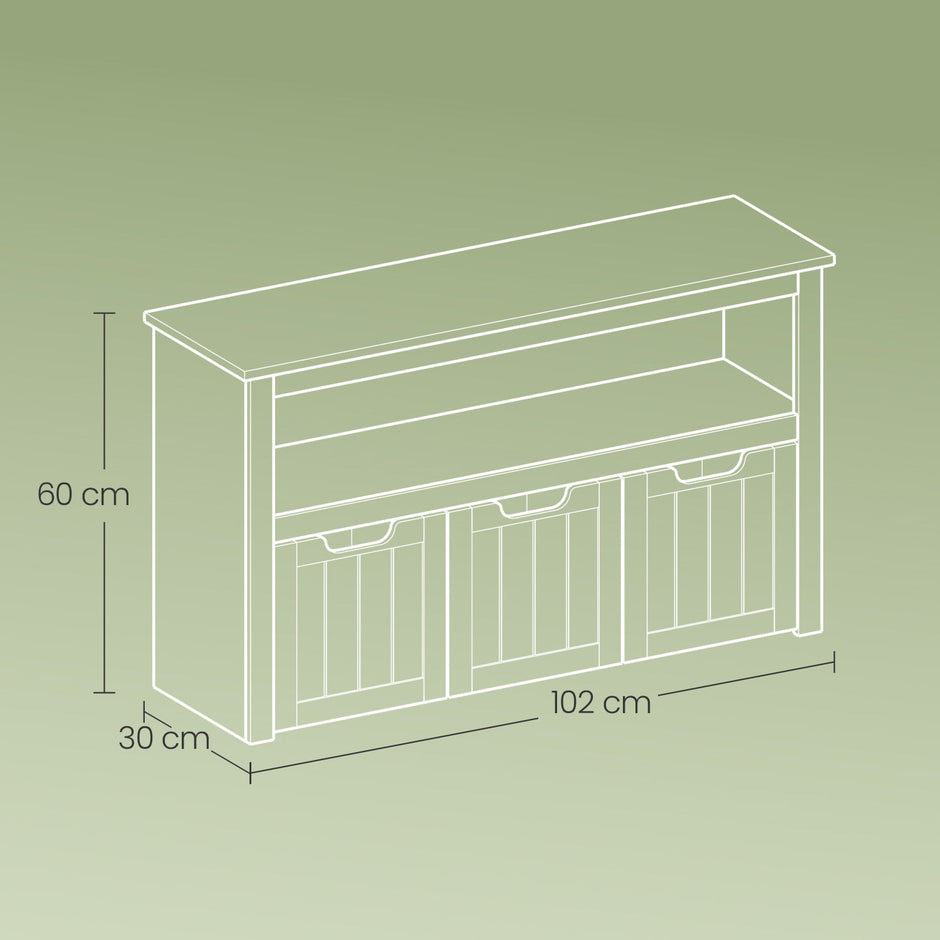 Toy Storage Cabinet – Engineered Wood – Laurel Green – Mobile with 3 Drawers