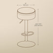 360° Swivel Bar Stool – Synthetic Leather – Ink Black – Height Adjustable with Storage