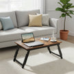 Bed Tray – Wood – Rustic Brown – Adjustable Tilting Top with Height Adjustable Folding Legs