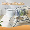Clothes Drying Rack – Metal – Silver – Foldable 2-Level Space-Saving Design