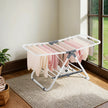 Clothes Drying Rack – Metal – Silver – Foldable 2-Level Space-Saving Design
