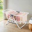 Clothes Drying Rack – Metal – Silver – Foldable 2-Level Space-Saving Design