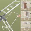 Clothes Drying Rack – Metal – Silver – Foldable 2-Level Space-Saving Design