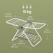 Clothes Drying Rack – Metal – Silver – Foldable 2-Level Space-Saving Design